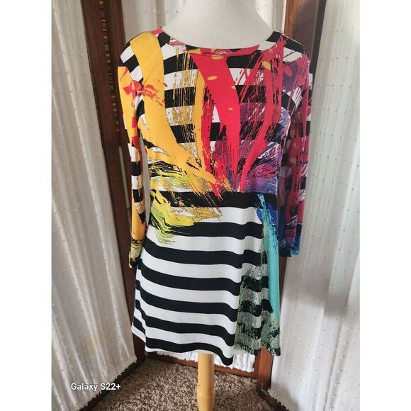 F84 Soft Works long bright colored tunic top - Picture 1 of 10